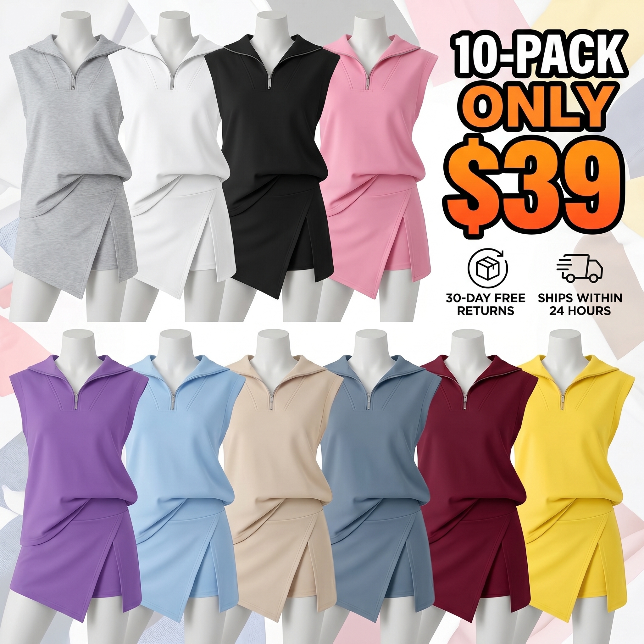 Women's Two-Piece Skirt Set (Tennis Wear / Casual Sportswear)