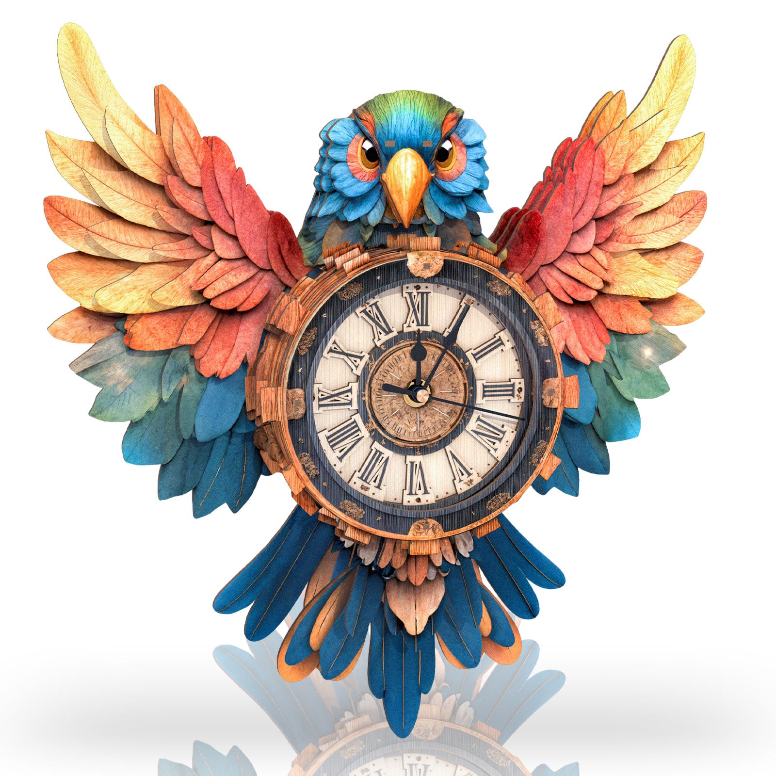 Parrot DIY Wooden Clock, 3D Puzzle Craft Kit