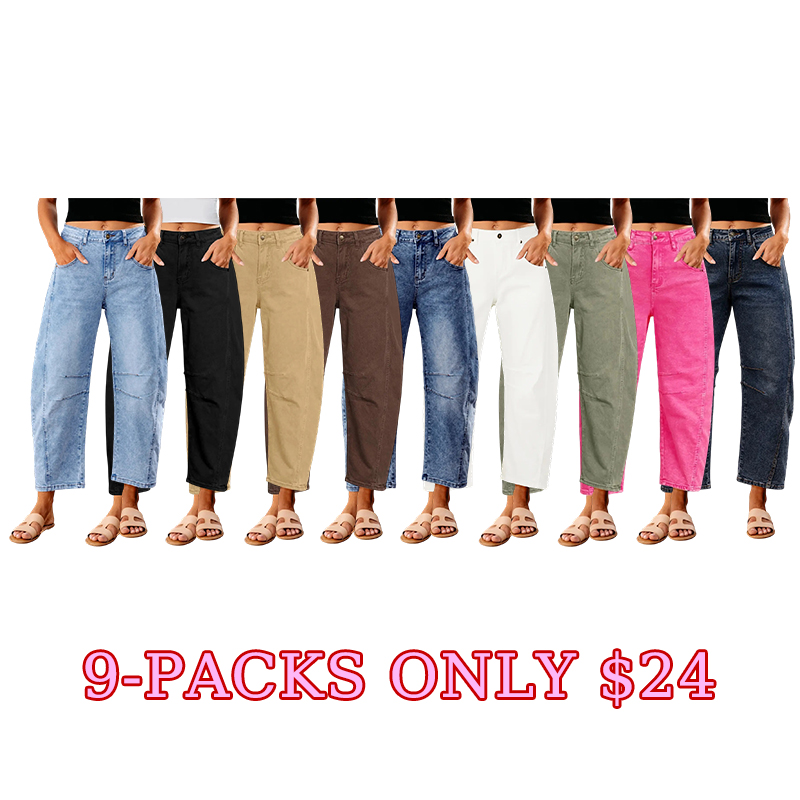 Women’s High‑Waisted Wide‑Leg Barrel Jeans (Stretch Denim Comfort)