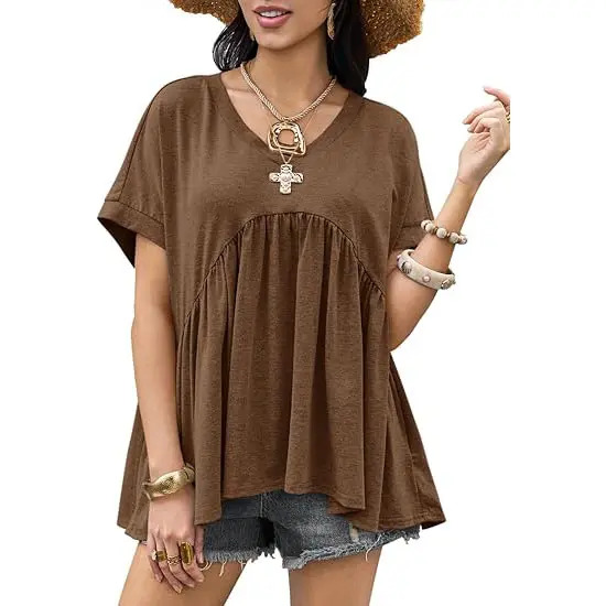 Women's Summer Ruffle-Hem Top