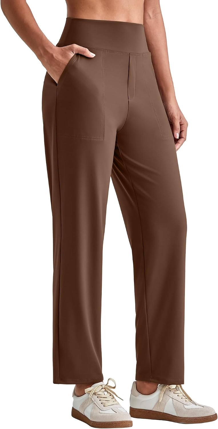 Womens Ankle Dress Yoga Pants with Pockets Stretchy Business Casual Slacks Work Trousers Travel Pant