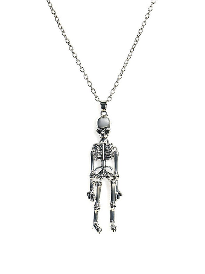 Halloween Human Skeleton Skeleton Ghost Hand Holding Pendant Couple Necklace