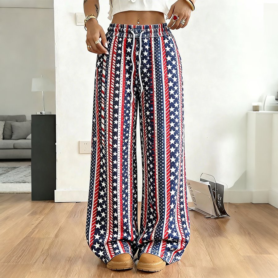 Women's American Flag Casual Pants