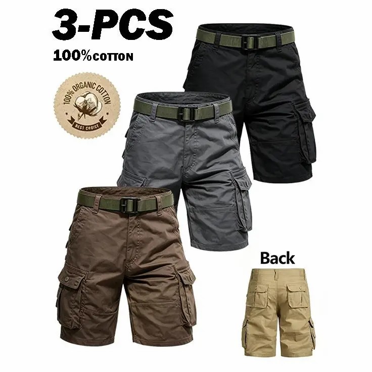 Men's 6-Pack Tactical Cargo Shorts – Multi-Pocket, Wear-Resistant, Breathable Outdoor Hiking Shorts