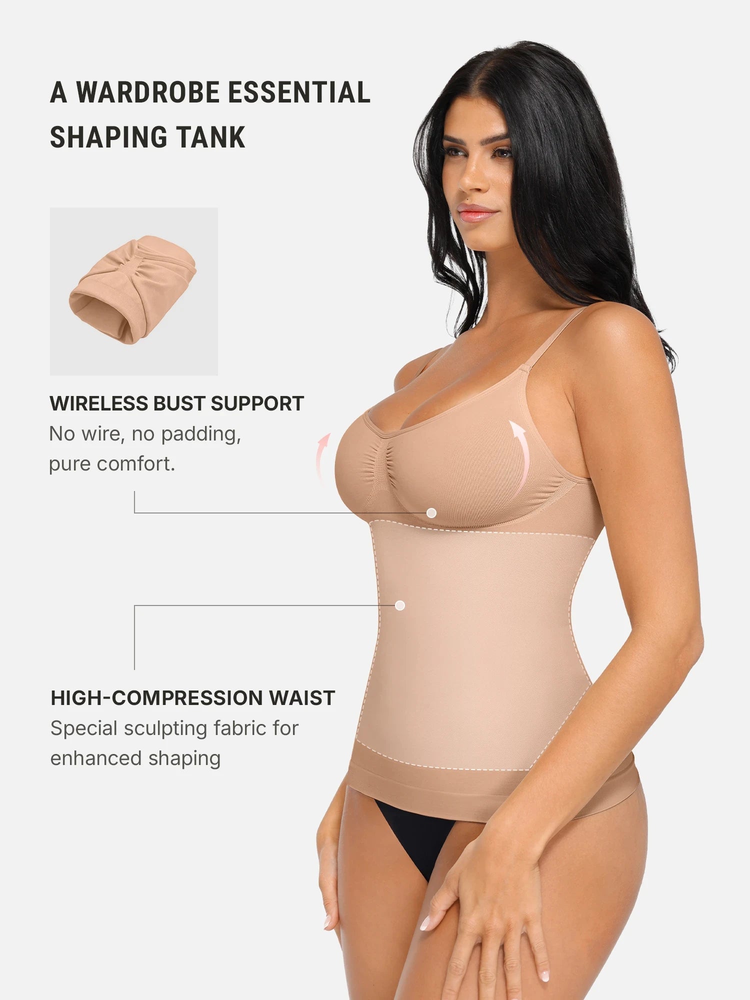 Feelingirl Bust Support Waist and Abdomen Control Shape Tank Top Vest