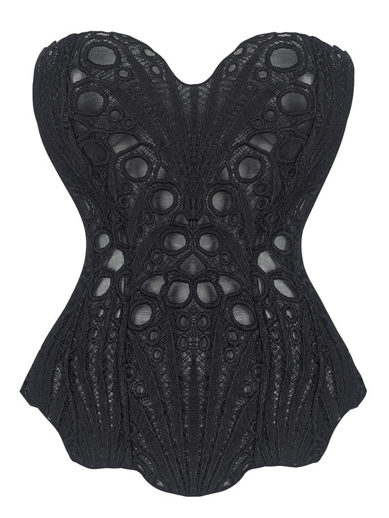 Lace Up Shapewear Tube Top Tummy Control Shapewear
