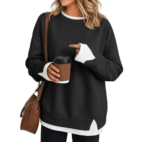 Women's faux-layered style sweatshirt