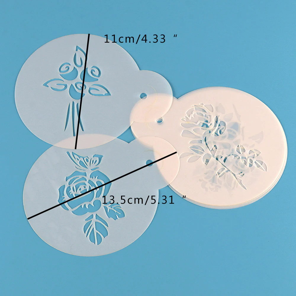 6PC Coffee Shop Latte Art Rosettes