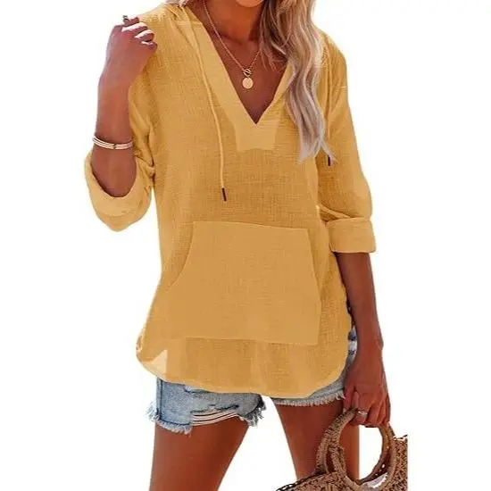 Women's hooded beach cover-up sweatshirt