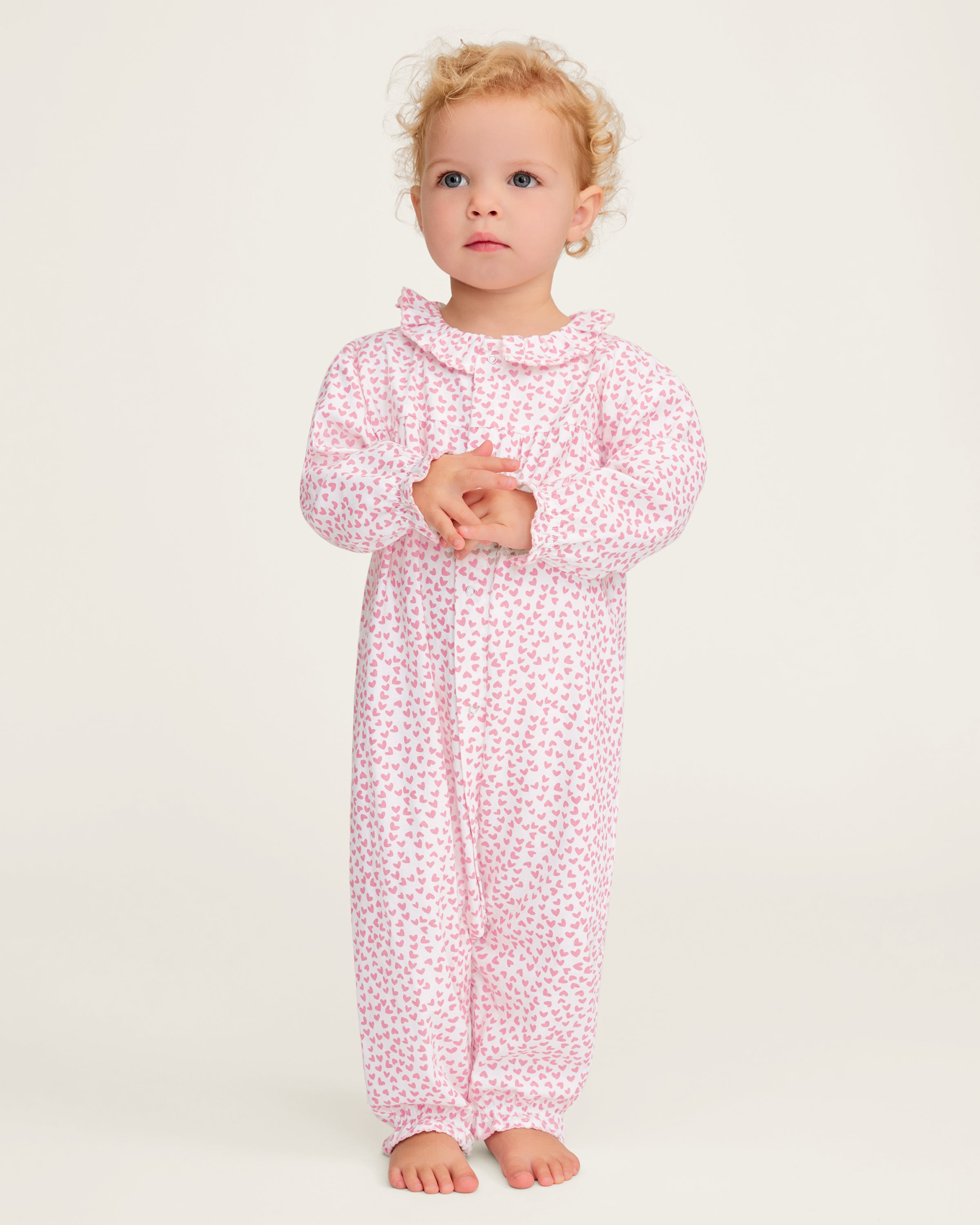 Baby's Twill Madeline Romper in Sweethearts