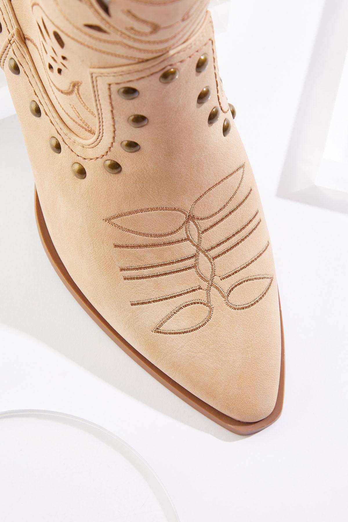 Cutout Embroidered Western Boots
