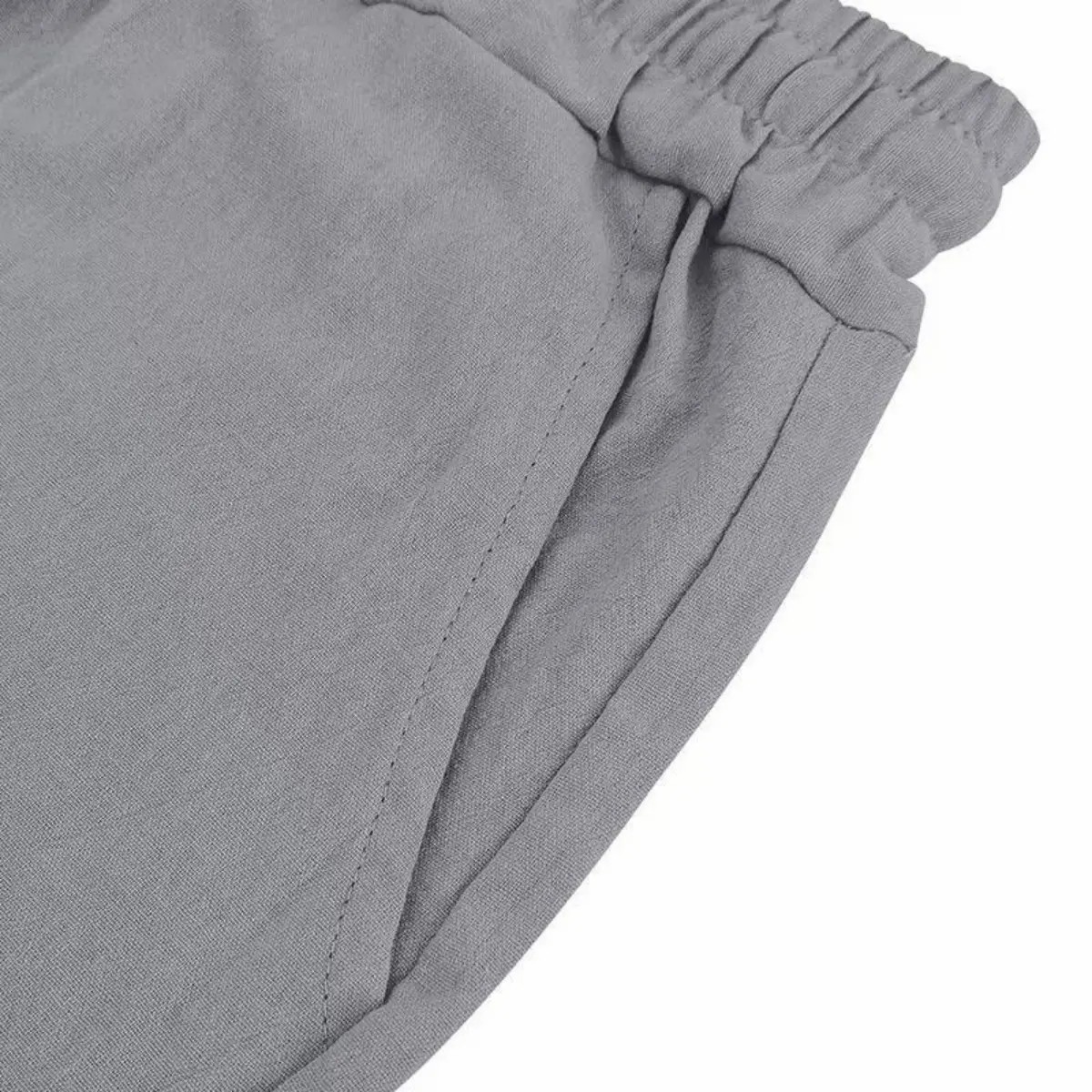 Men's Linen 2-Piece Summer Set – Hooded Henley Top & Matching Shorts, Casual Versatile Outfit