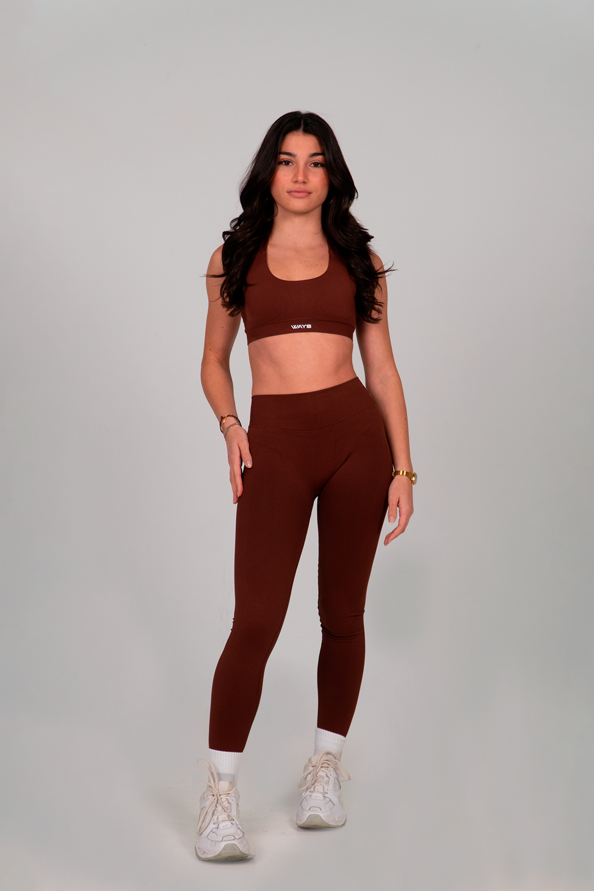 React Seamless Legging Marrón