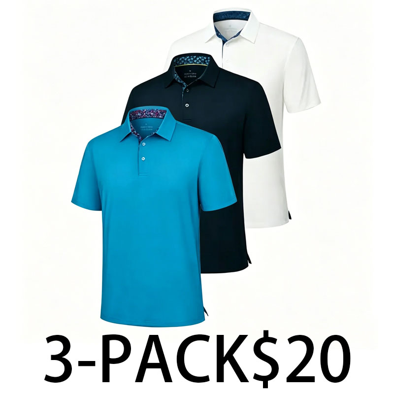 Men's 6-Pack Performance Polo Shirts – Breathable, Quick-Dry, UPF30+