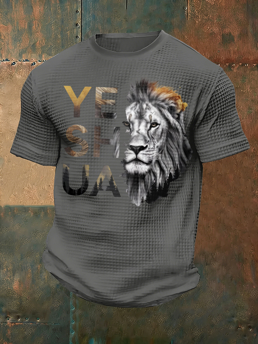 Men'S Casual Faith Jesus Letter Printed Round Neck T-Shirt