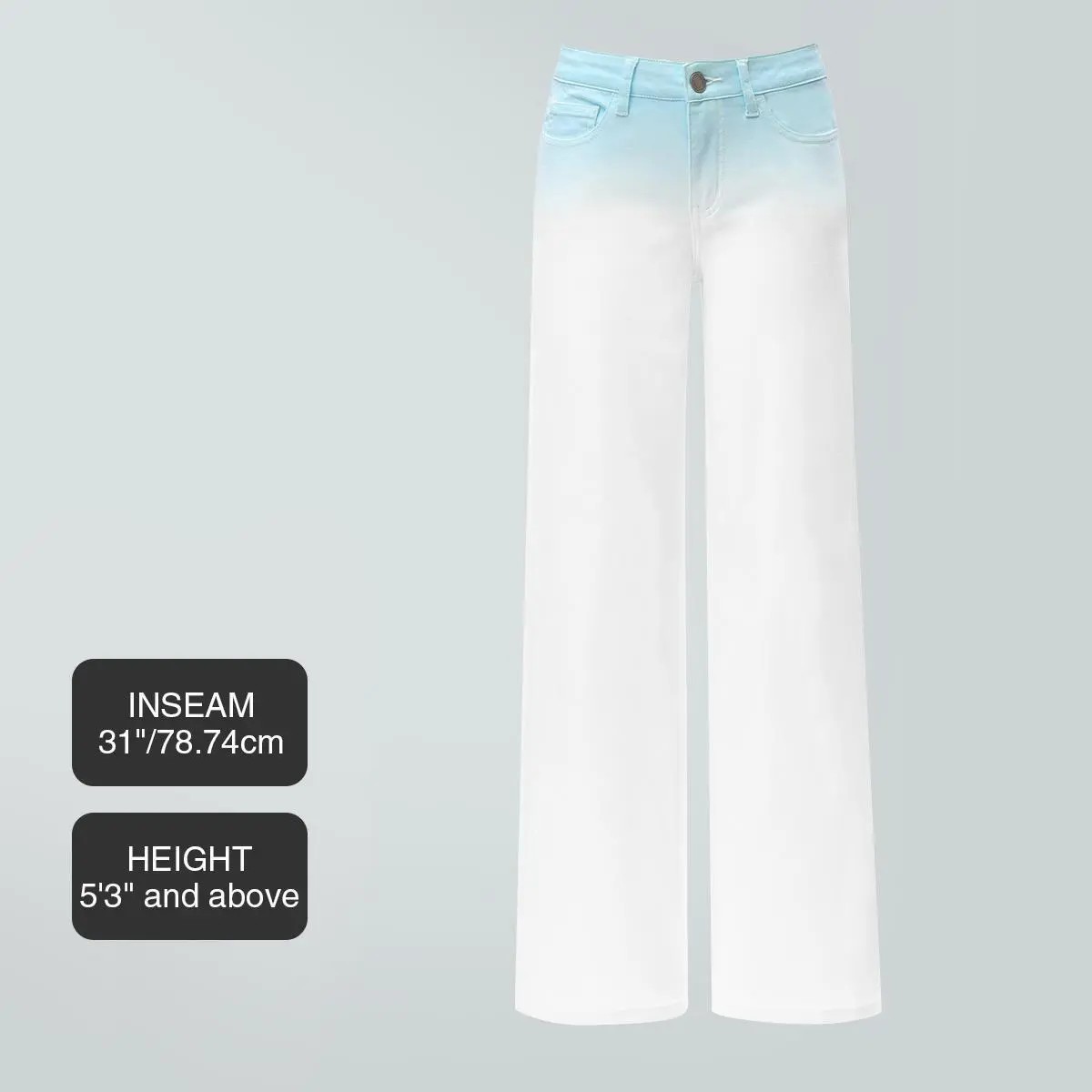 🔥🔥Women’s Mid-Low Rise Baggy Distressed Jeans – Stretchy Wide Leg Denim Pants