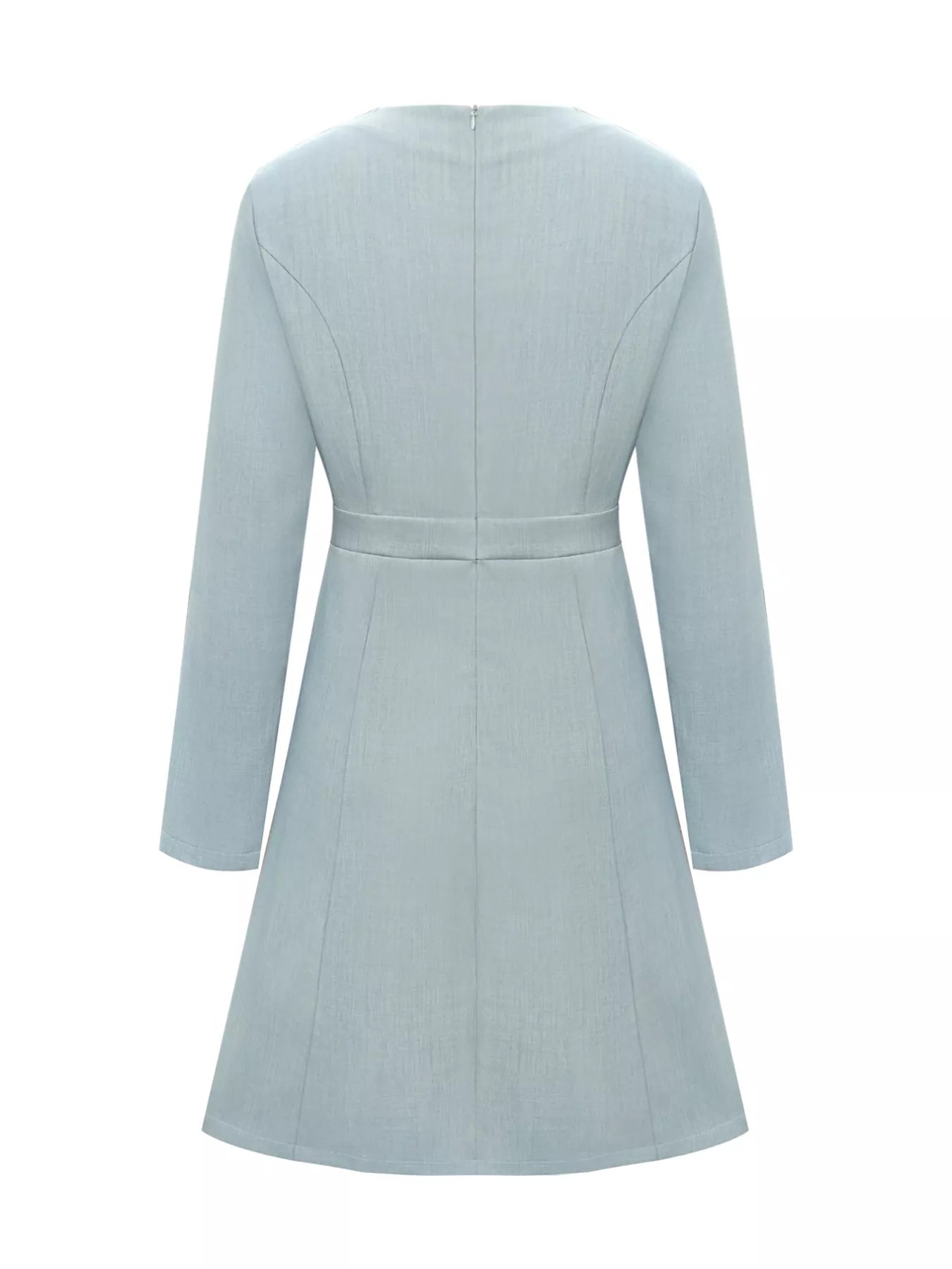 A-Line Decor Button Long Sleeve Dress