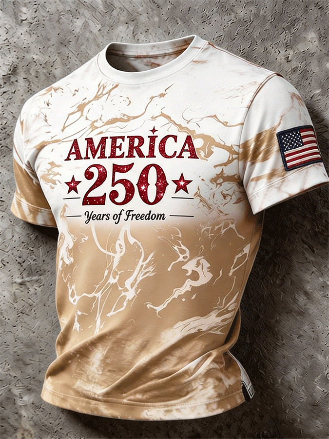 Men's America 250 Years of Freedom Tie-Dye Patriotic T-Shirt