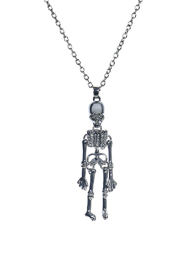 Halloween Human Skeleton Skeleton Ghost Hand Holding Pendant Couple Necklace