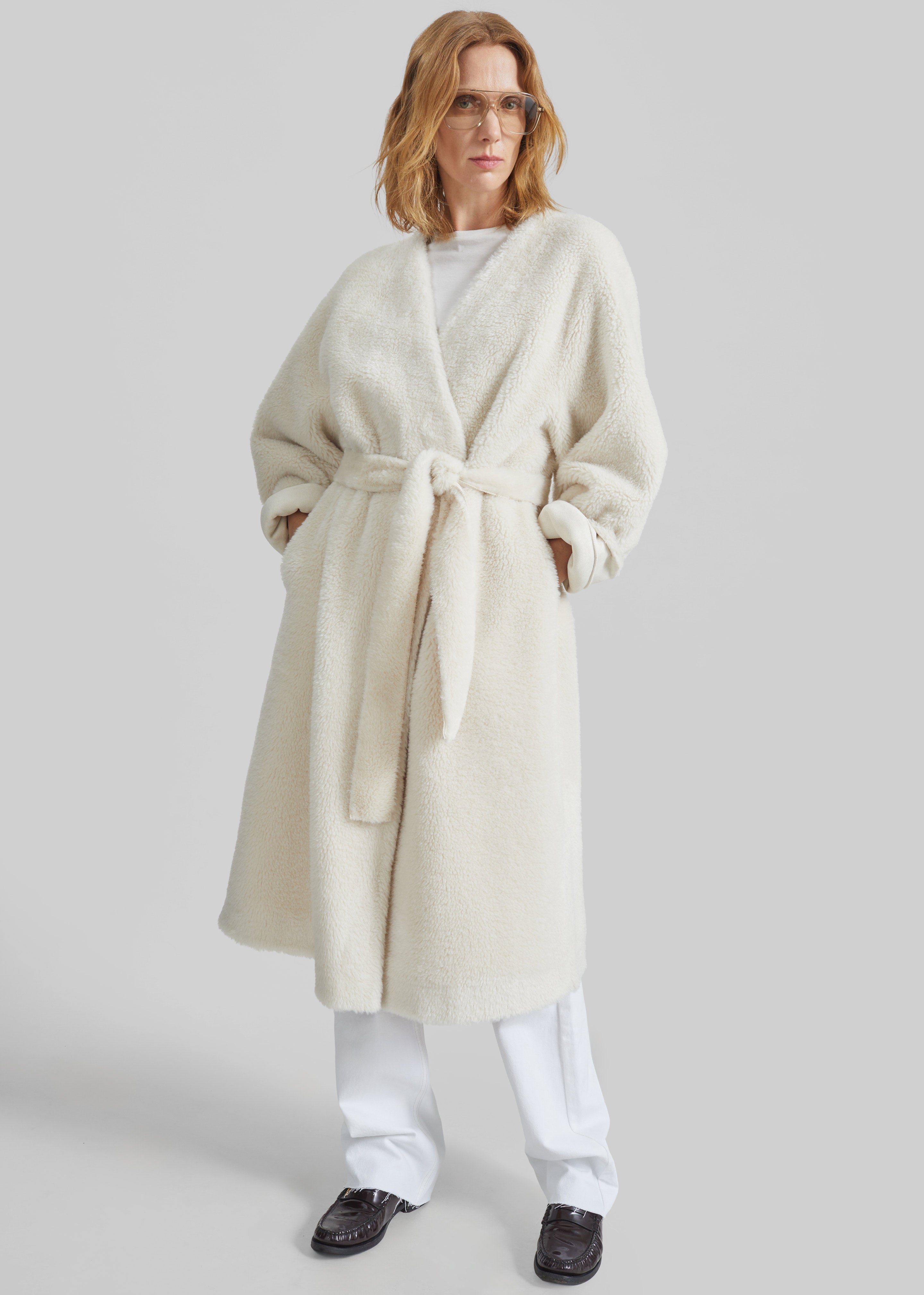 Livigno Faux Shearling Coat - Ivory