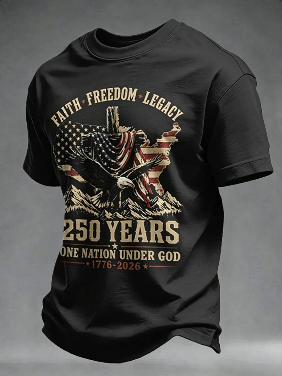 250Th Anniversary Commemorative Faith Printed Round Neck T-Shirt In The United States