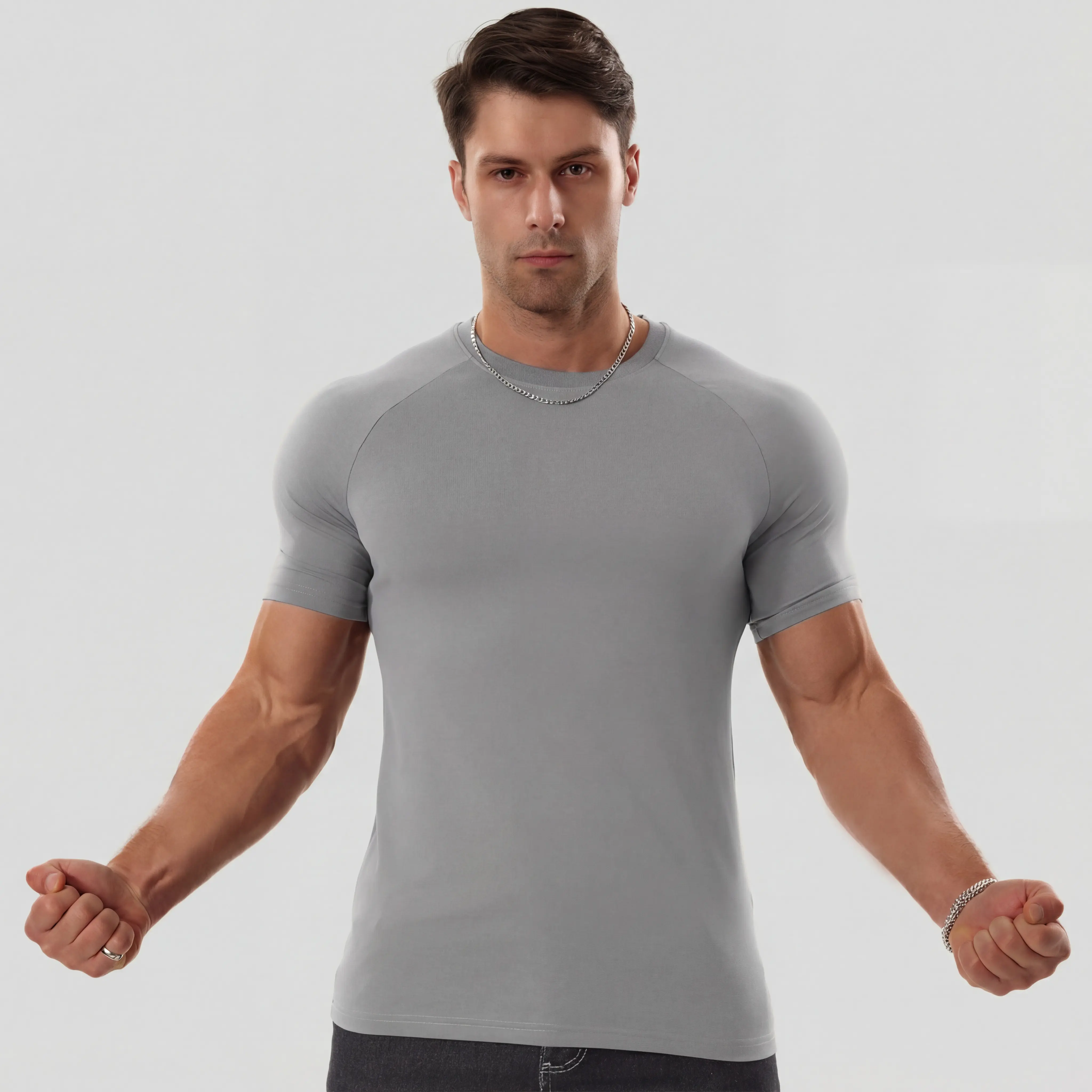 STREVATE Men's Raglan Sleeve Tee, Athletic Tapered Fit, Arm-Enhancing Sleeves, Menswear Wrinkle-Resistant Stretch Fabric Gym Workout T-Shirt Fitness Running Tops