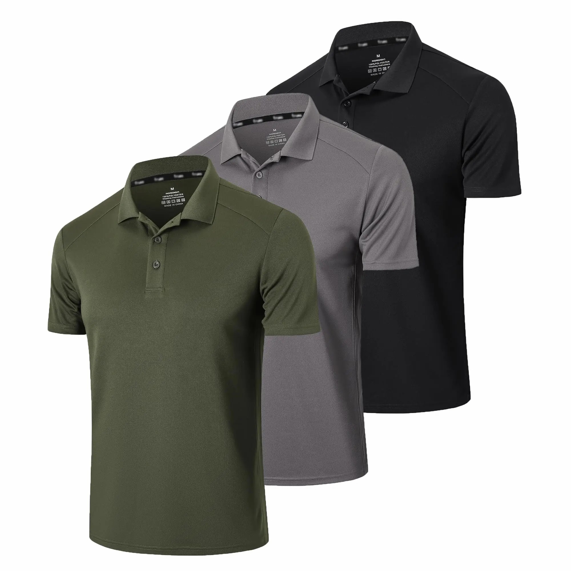 Men's Moisture Wicking Polo Shirt – Breathable Athletic Short Sleeve Collared Top