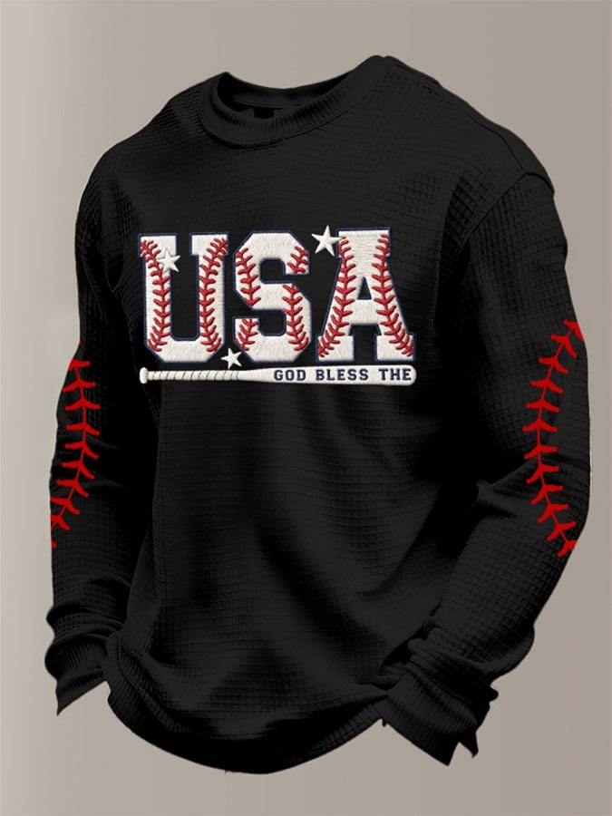 Men'S Baseball Classic Printed Waffle Top
