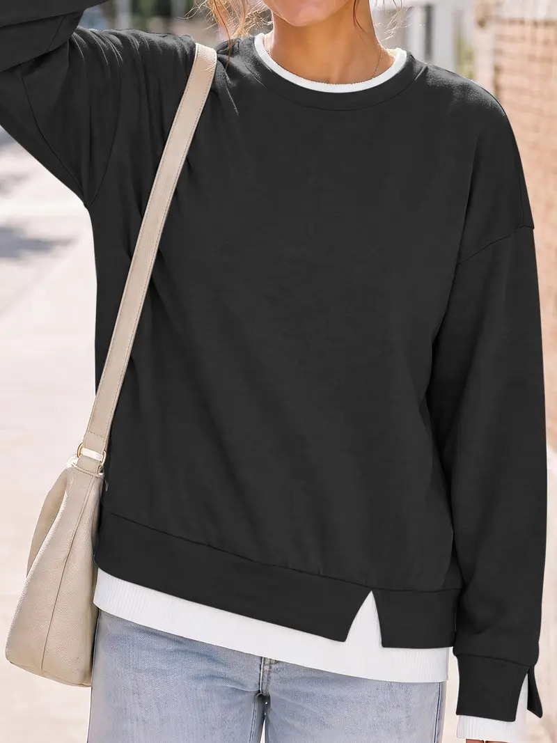 Women's faux-layered style sweatshirt