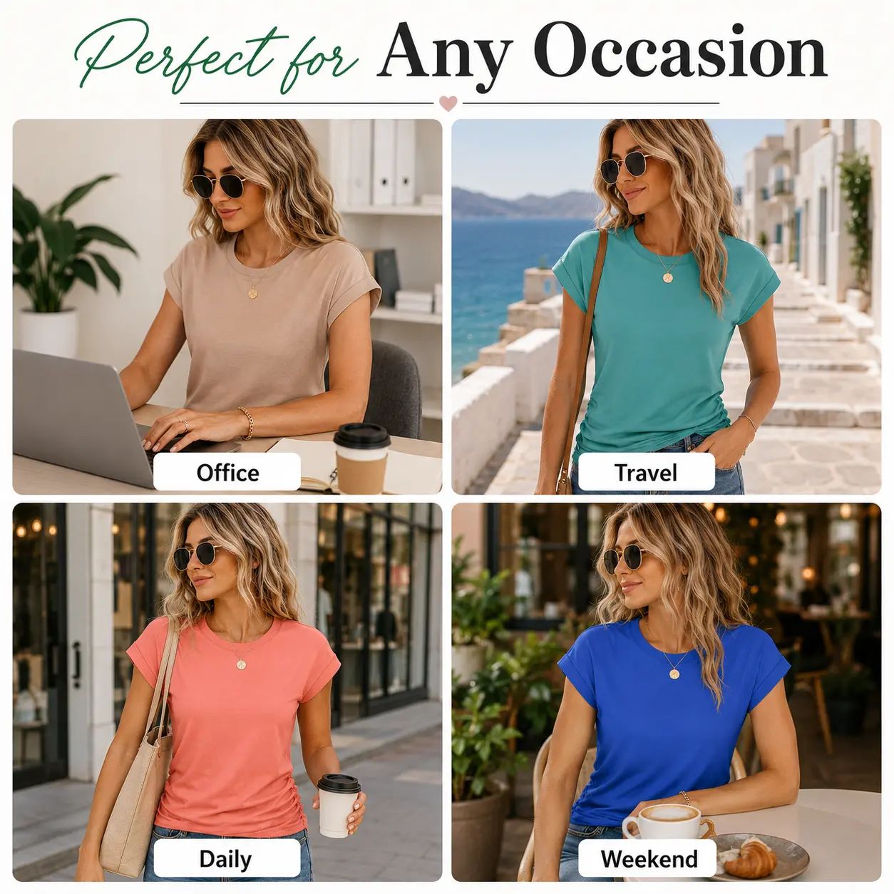 Womens Summer Tops Trendy 2026 Ruched Cap Short Sleeve Tshirts Shirts Crew Neck T Shirts Fashion