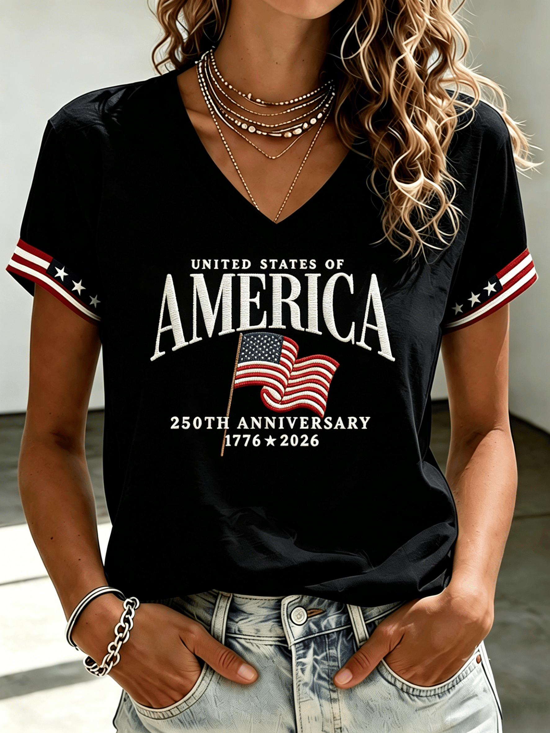 Women's USA 250th Anniversary Printed T-shirt
