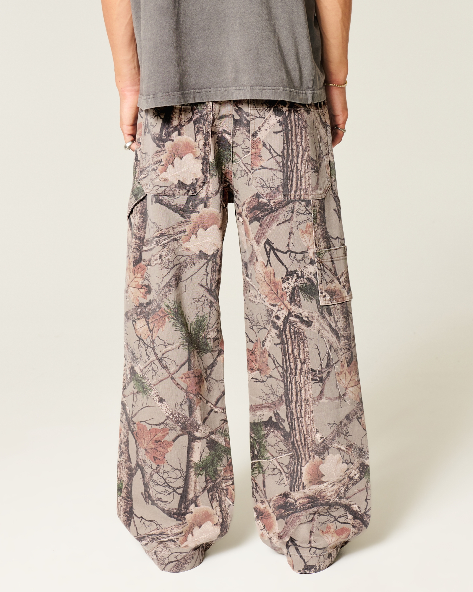 Dark Wash Logo Embroidery Super Baggy Jeans