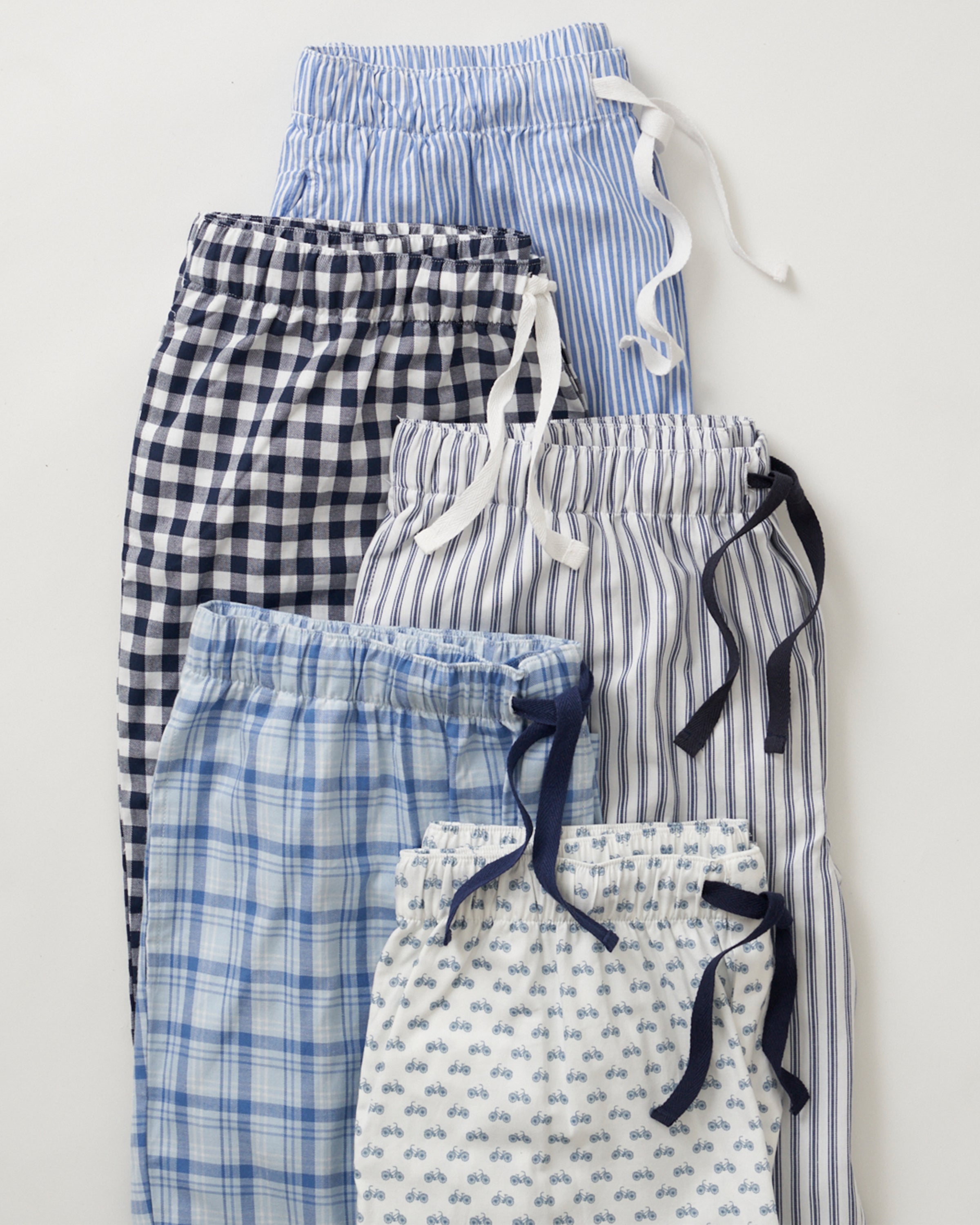 Kid's Twill Pajama Pants in French Blue Heritage Stripe