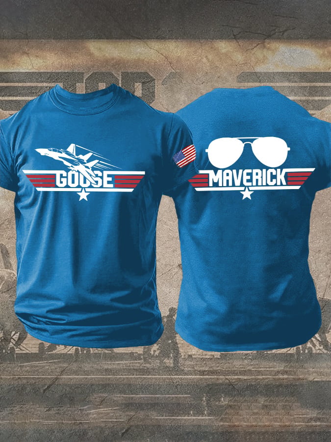 Men's Retro Goose And Maverick Print T-Shirt