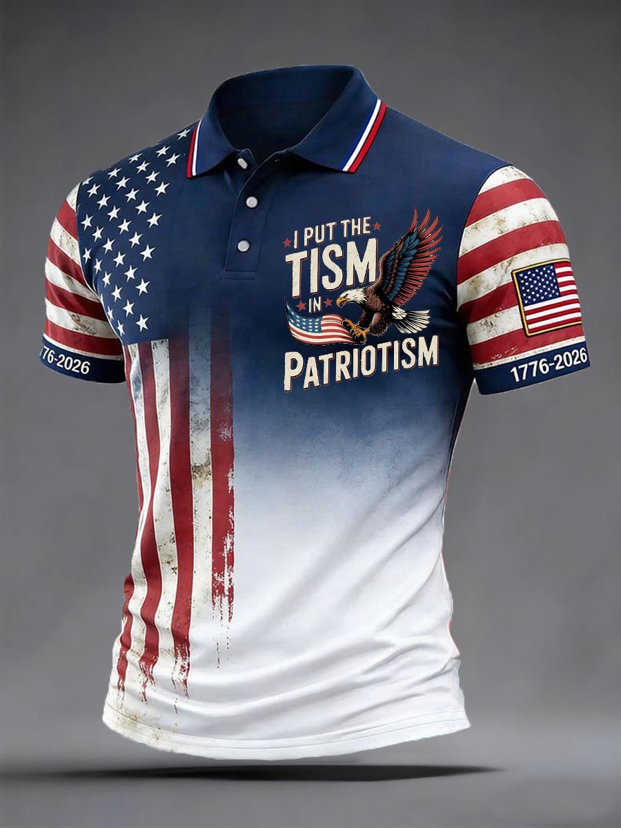 Men's 250th Anniversary Independence Day Art Print Casual Polo