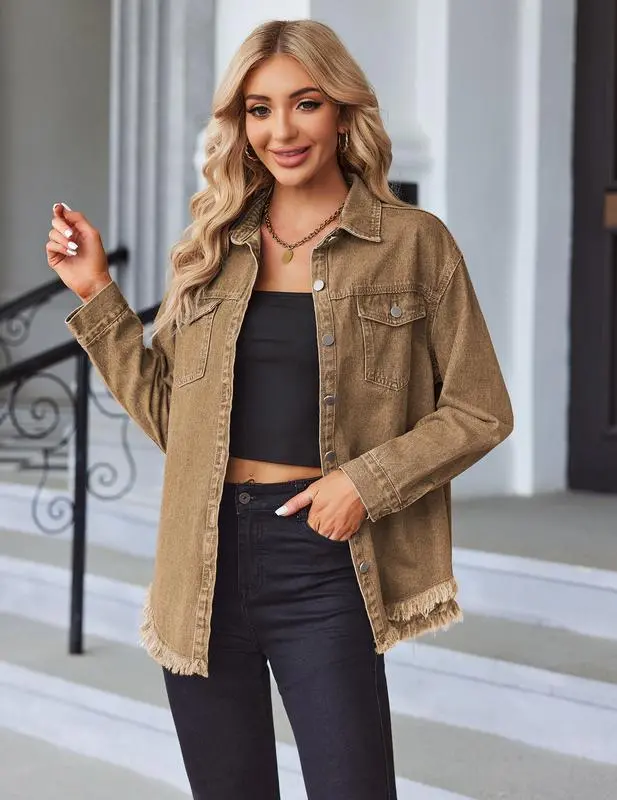 Denim Jean Jacket Casual Long Sleeve Pockets
