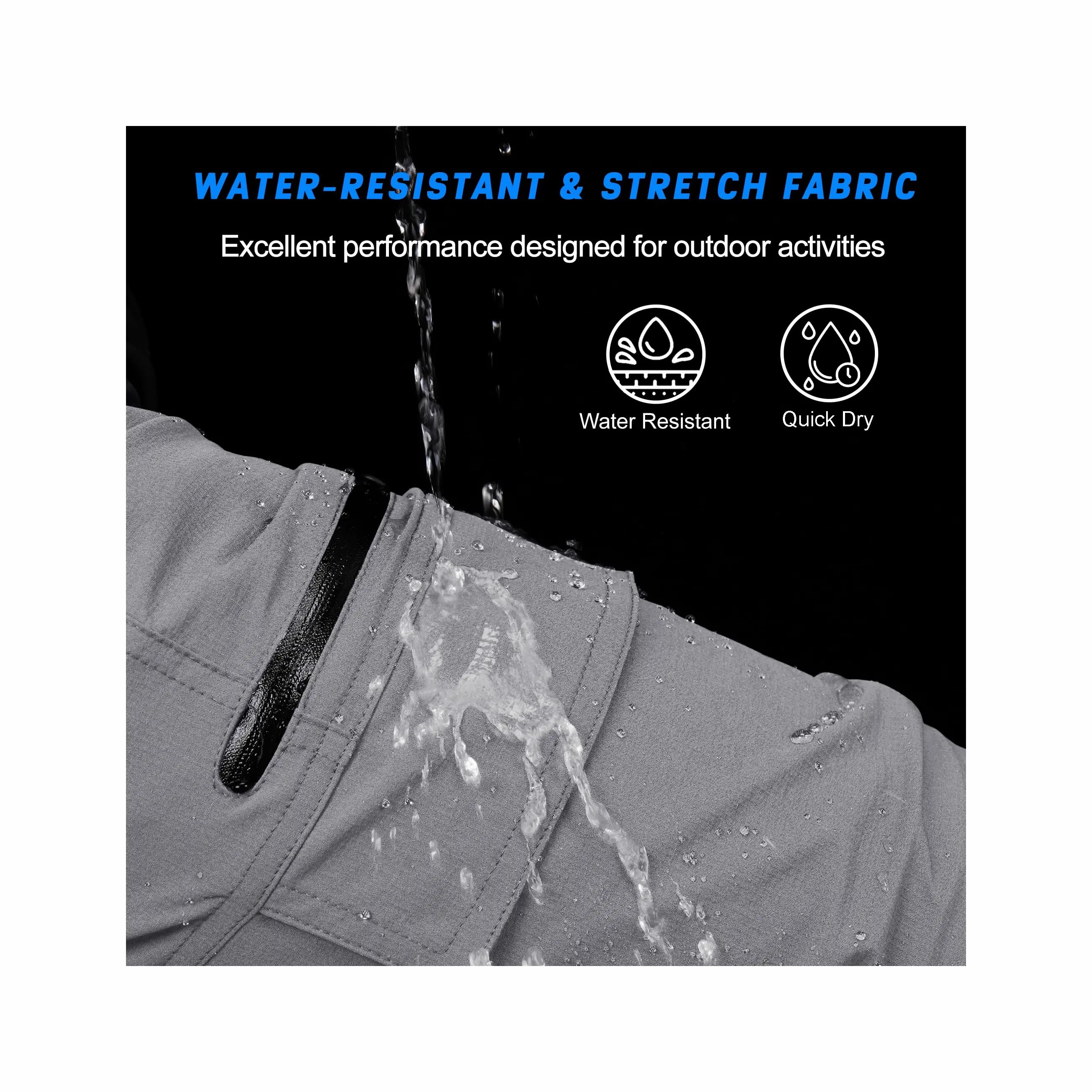 Men’s Quick-Dry Hiking Cargo Shorts – Lightweight Outdoor Utility Shorts