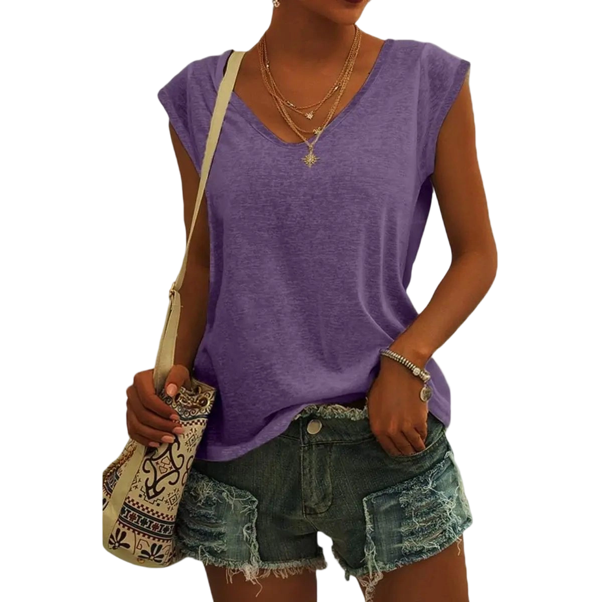 Womens Cap Sleeve Tops V Neck Loose Fit Tshirts Spring Summer Casual Basic Tees