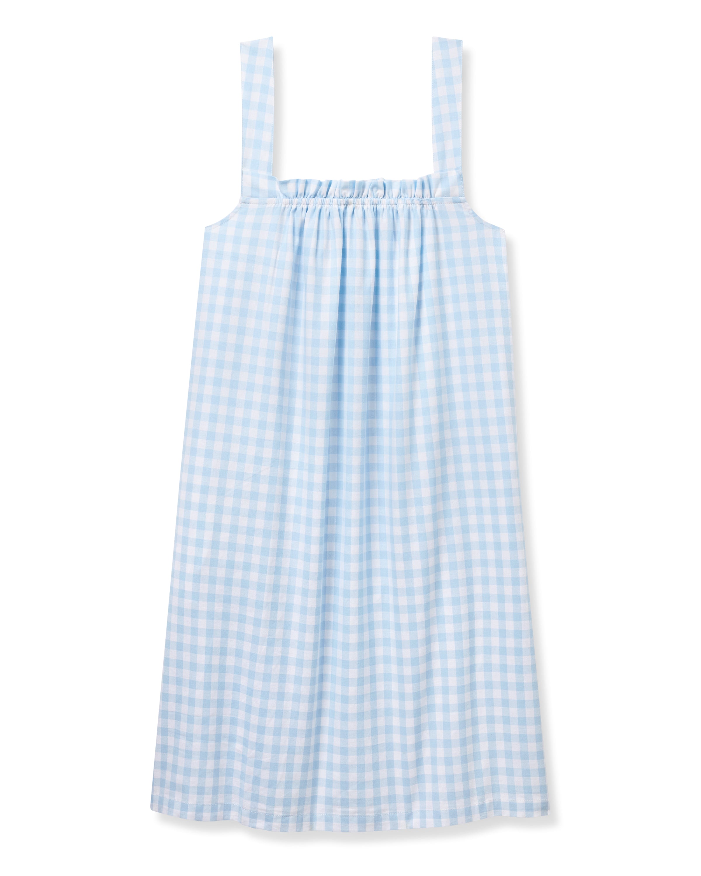 Women's Twill Annabelle Nightgown in Light Blue Gingham