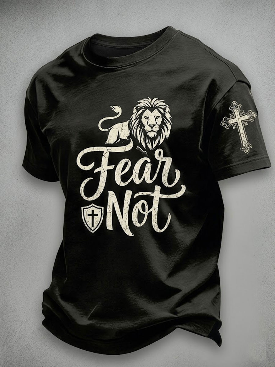 Men'S Faith  Print Casual Top