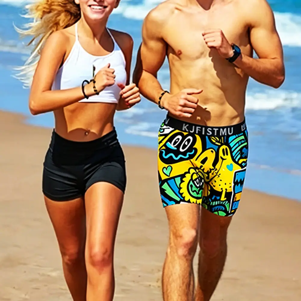 Men's boxer briefs (random print ) — stretchy, comfortable, form-fitting, and breathable