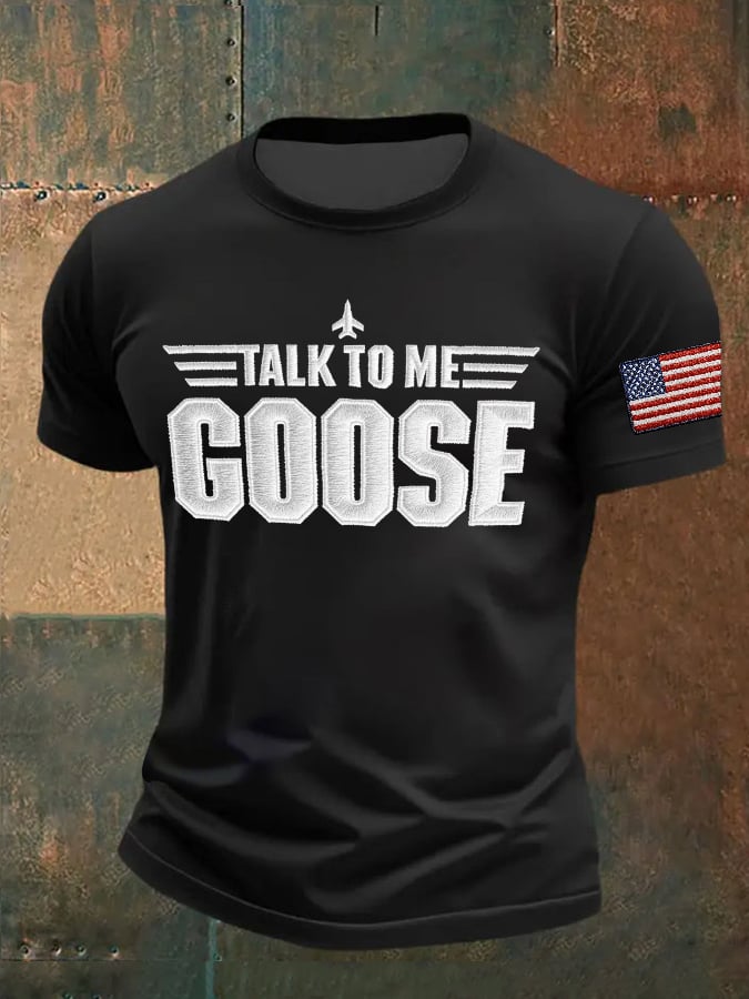 Men's Retro Talk To Me Goose Print T-Shirt