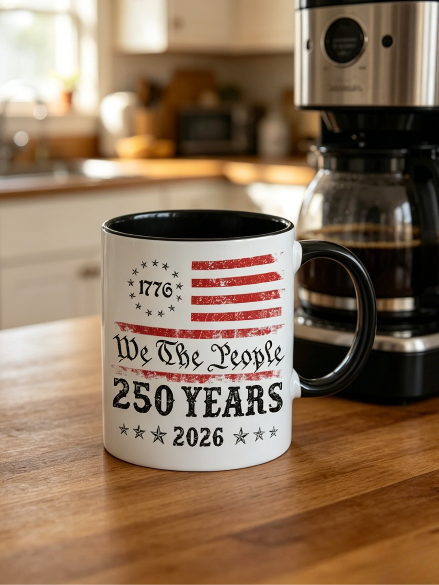 Our People'S 250 Years 1776-2026, Art Flag Accent Coffee Cup | Patriotic Cup