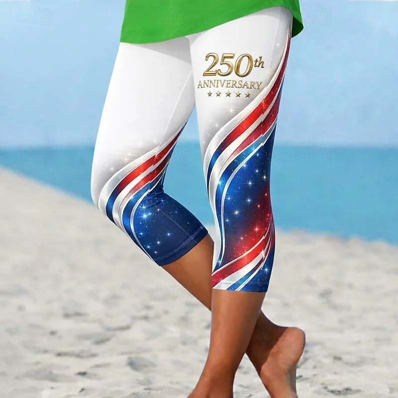 Ladies' Daily American 1776-2026 Founding Celebration Printed Casual Tights