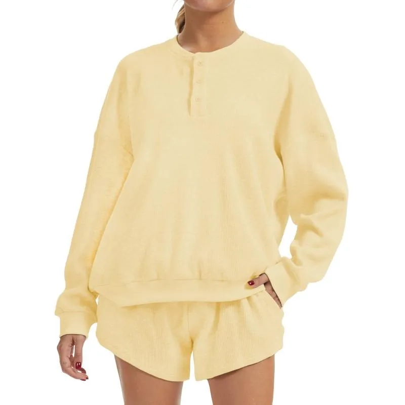 Women's Oversized Waffle Knit Lounge Set