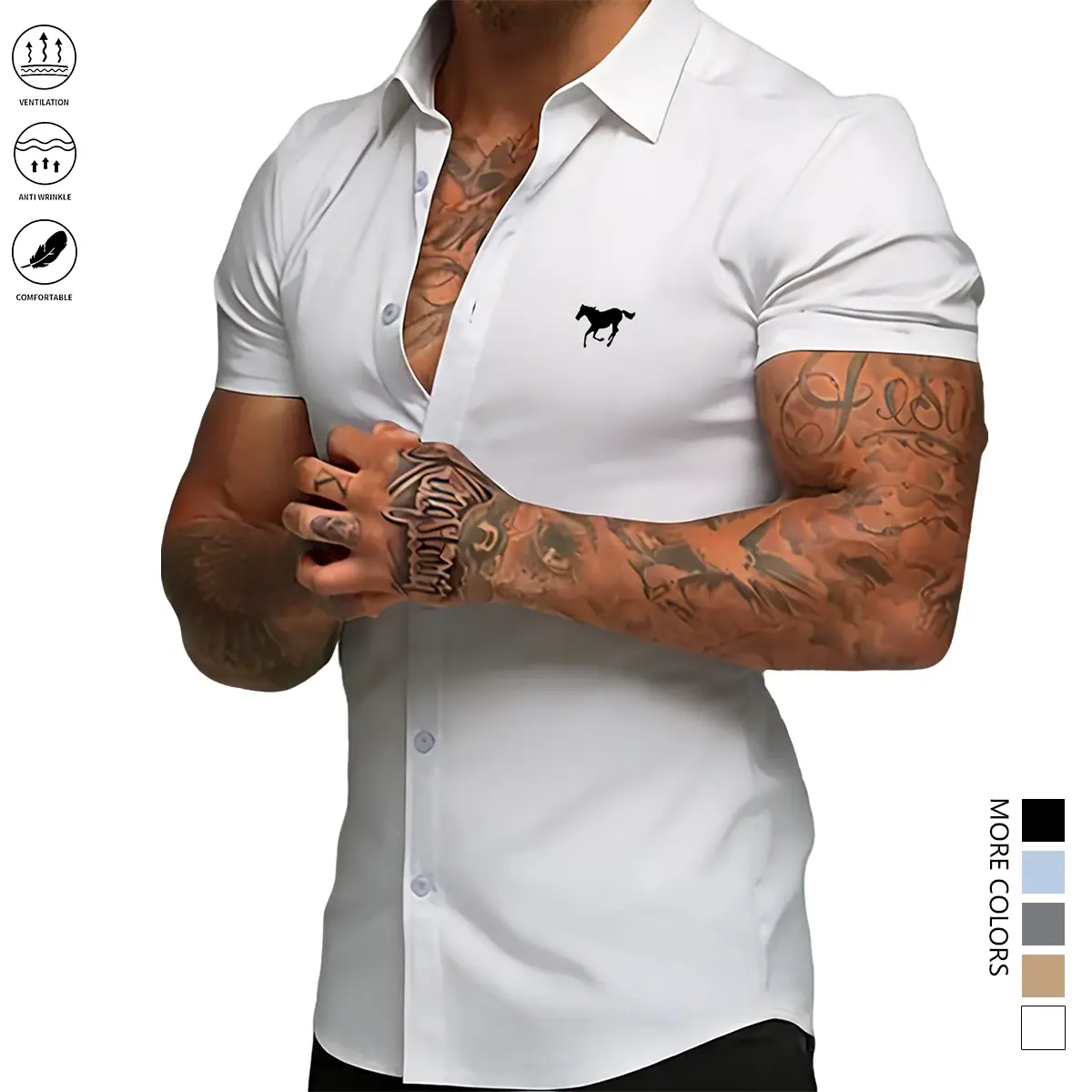 Men's Slim-Fit Short-Sleeve Shirt — Lightweight Summer Shirt