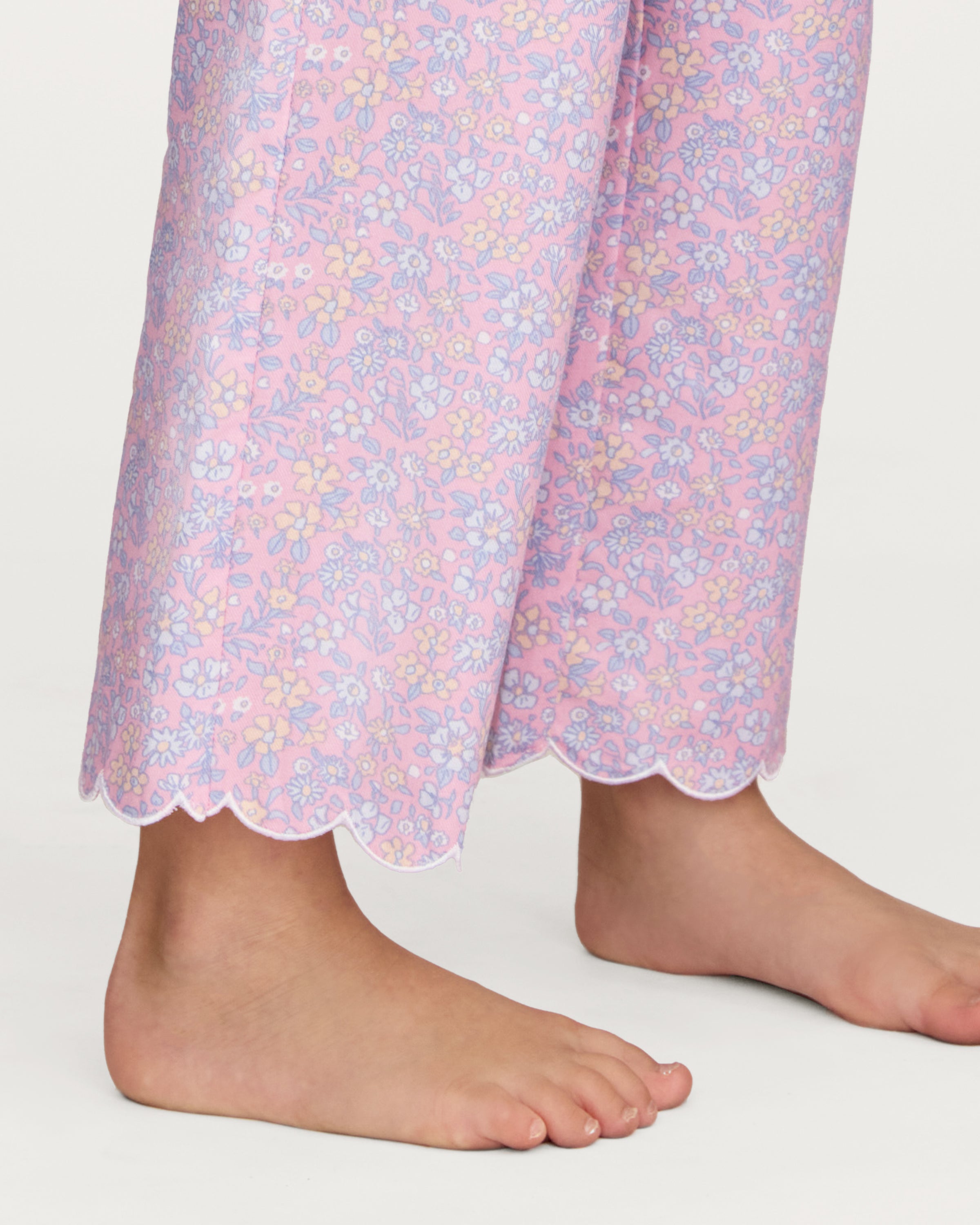 Kid's Twill Colette Pajama Set in Fleur Blush