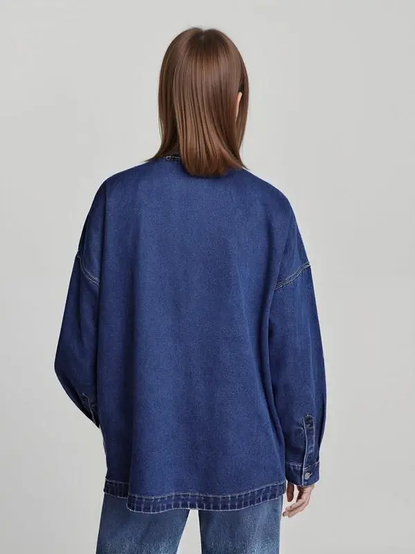 Women's Solid Color Button Denim Jacket
