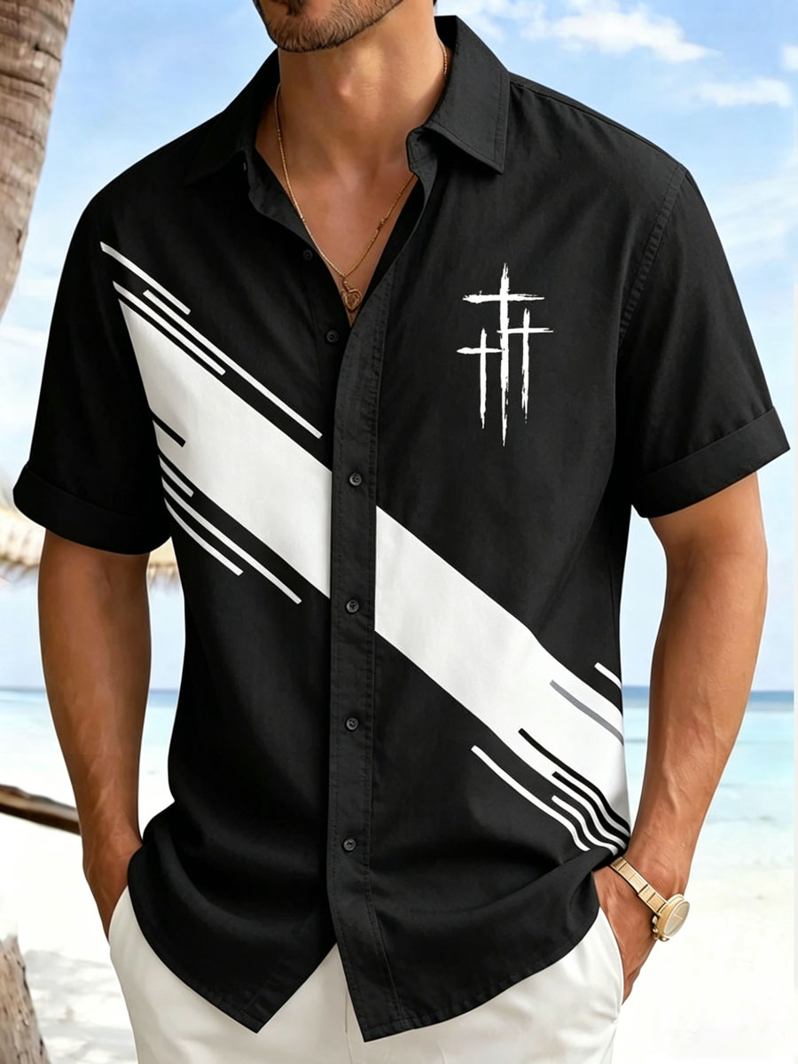 Men'S Faith  Print Casual Top