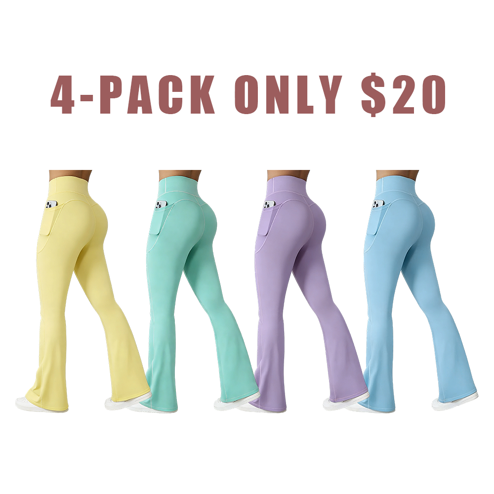 Women High Waist Butt Lifting Bottoms with Pockets